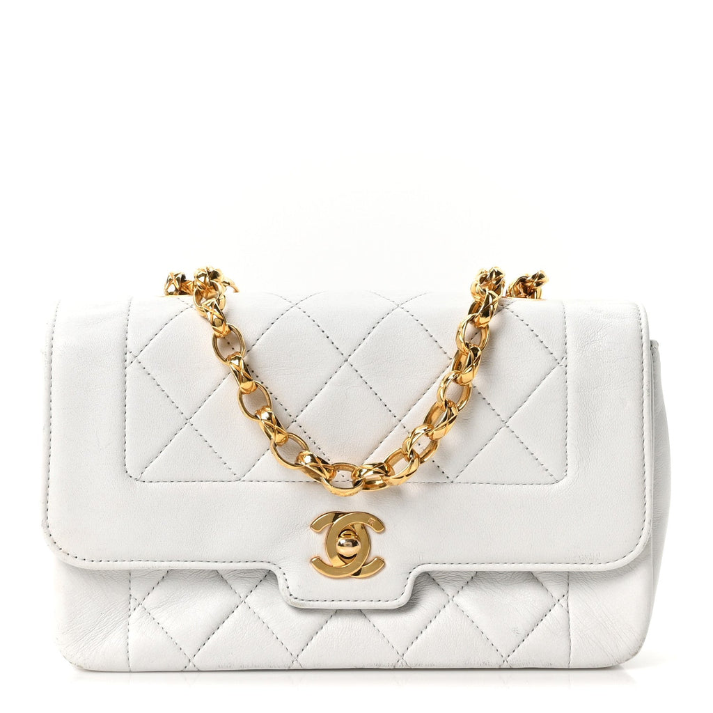 Chanel Lambskin Quilted Mini Flap Bag White