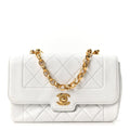 Chanel Lambskin Quilted Mini Flap Bag White