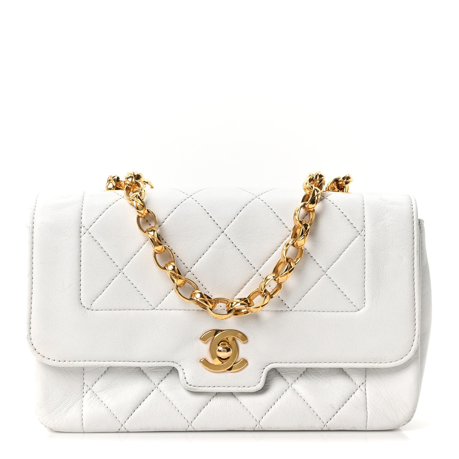 Chanel Lambskin Quilted Mini Flap Bag White