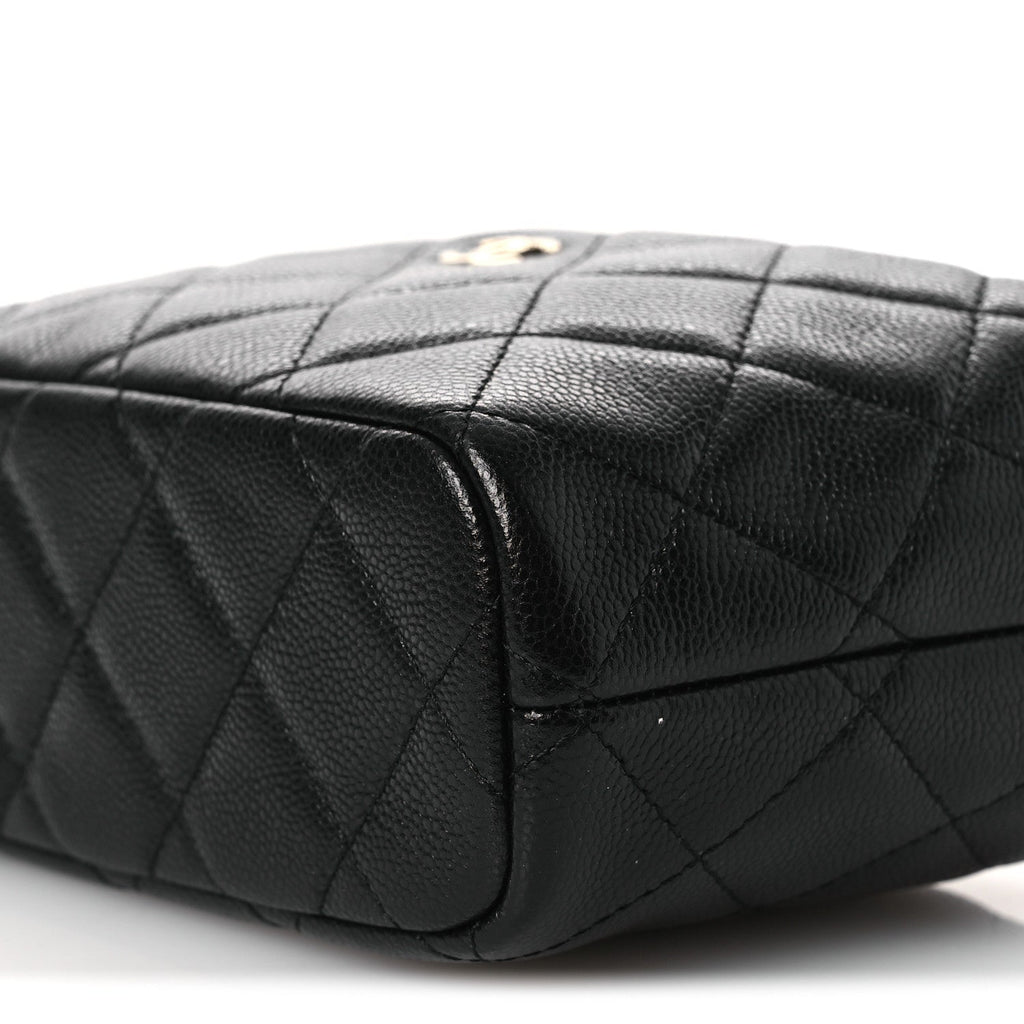 Chanel Caviar Quilted Hobo Clutch With Chain Black