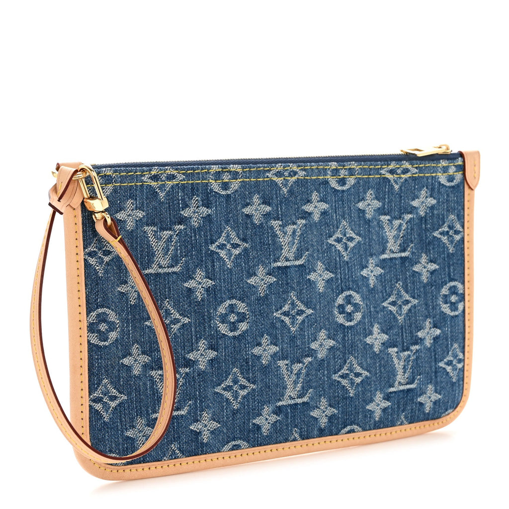 Louis Vuitton Denim Monogram Carryall MM Pochette Blue