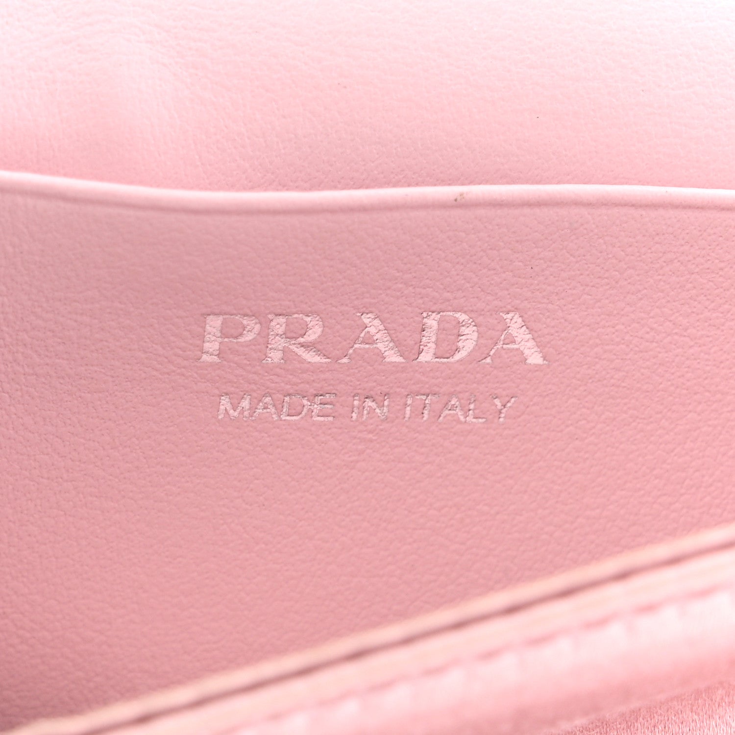 Prada Satin Crystal Metal Triangle Logo Card Holder With Strap Alabastro