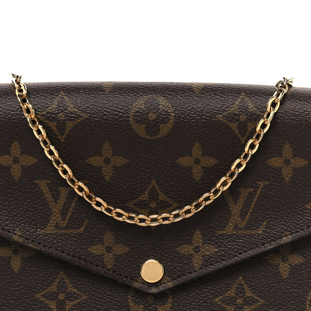 Louis Vuitton Monogram Pochette Felicie Chain Wallet Fuchsia