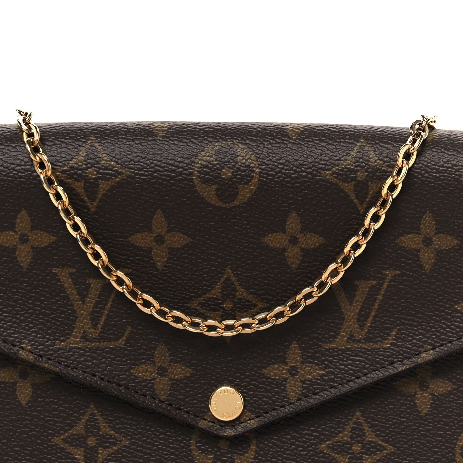 Louis Vuitton Monogram Pochette Felicie Chain Wallet Fuchsia