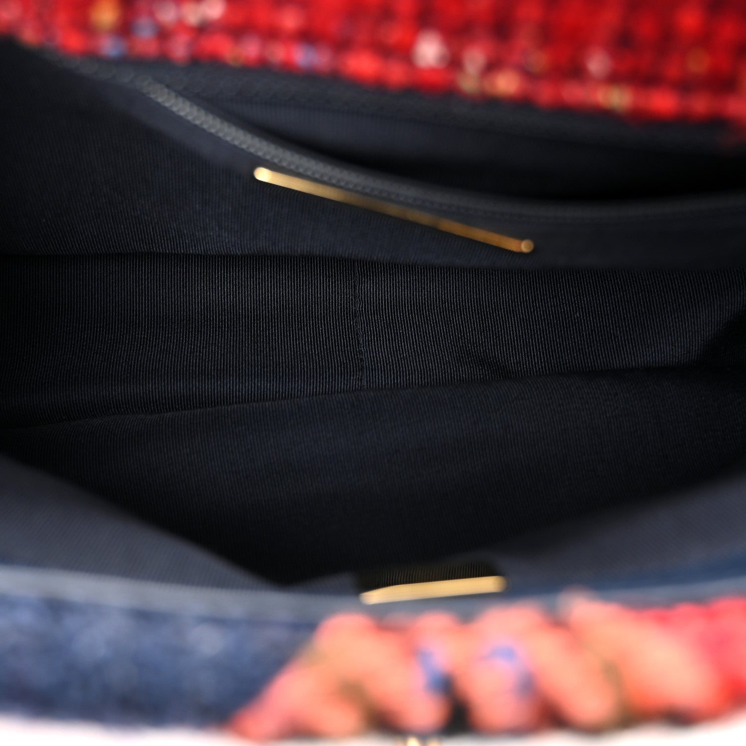 Chanel Tweed Quilted Medium Chanel 19 Flap Red Navy Multicolor