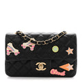 Chanel Lambskin Quilted Hollywood Charms Mini Rectangular Flap Black
