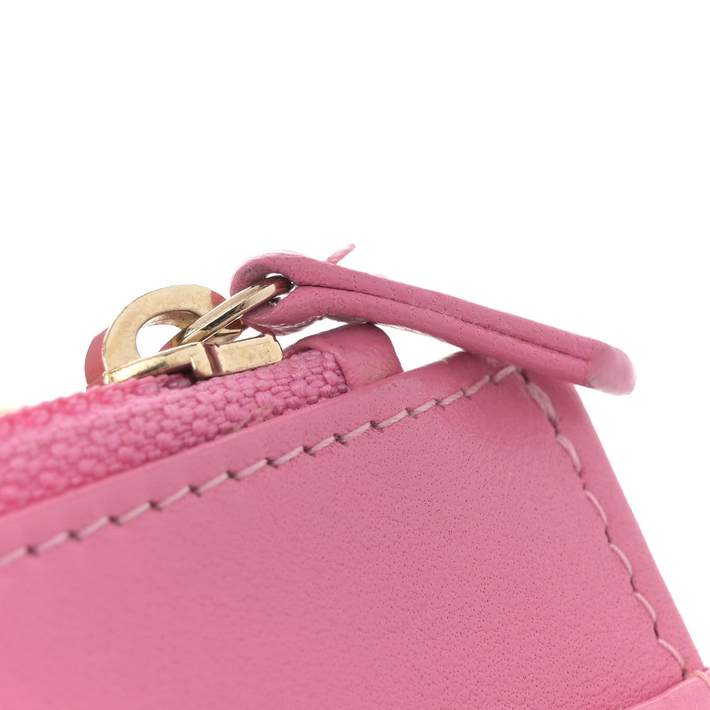 Chanel Lambskin Quilted CC Pearl Crush Wallet on Chain WOC Pink