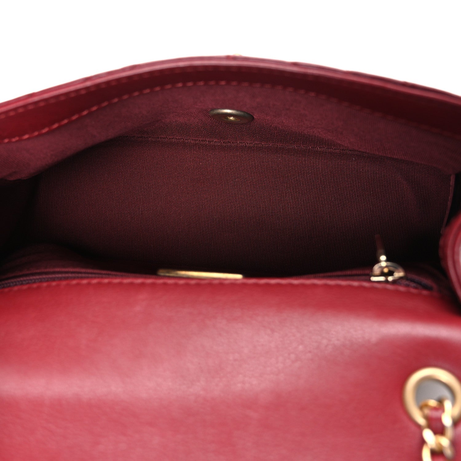 Chanel Calfskin Chevron Quilted Mini Rock The Corner Flap Red