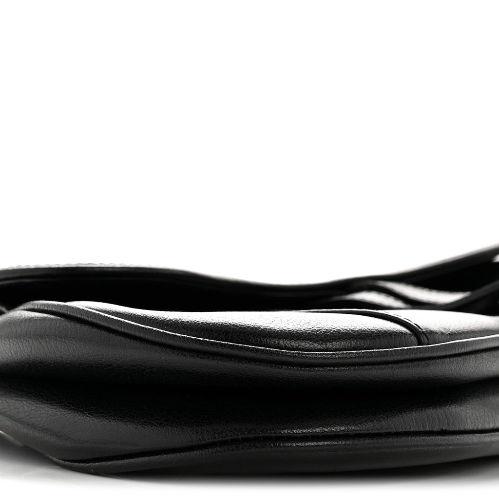 Christian Dior Shiny Goatskin  Saddle Bag Black