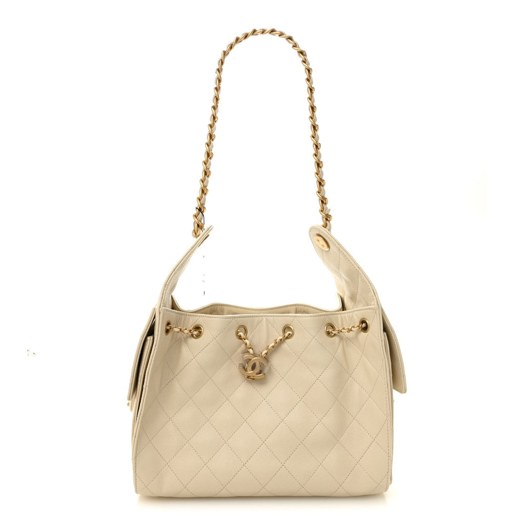 Chanel Caviar Quilted Small Chanel 25 Handbag Light Beige
