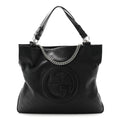 Gucci Sakai Be Green Calfskin Diagonal Stitched Medium Blondie Tote Black