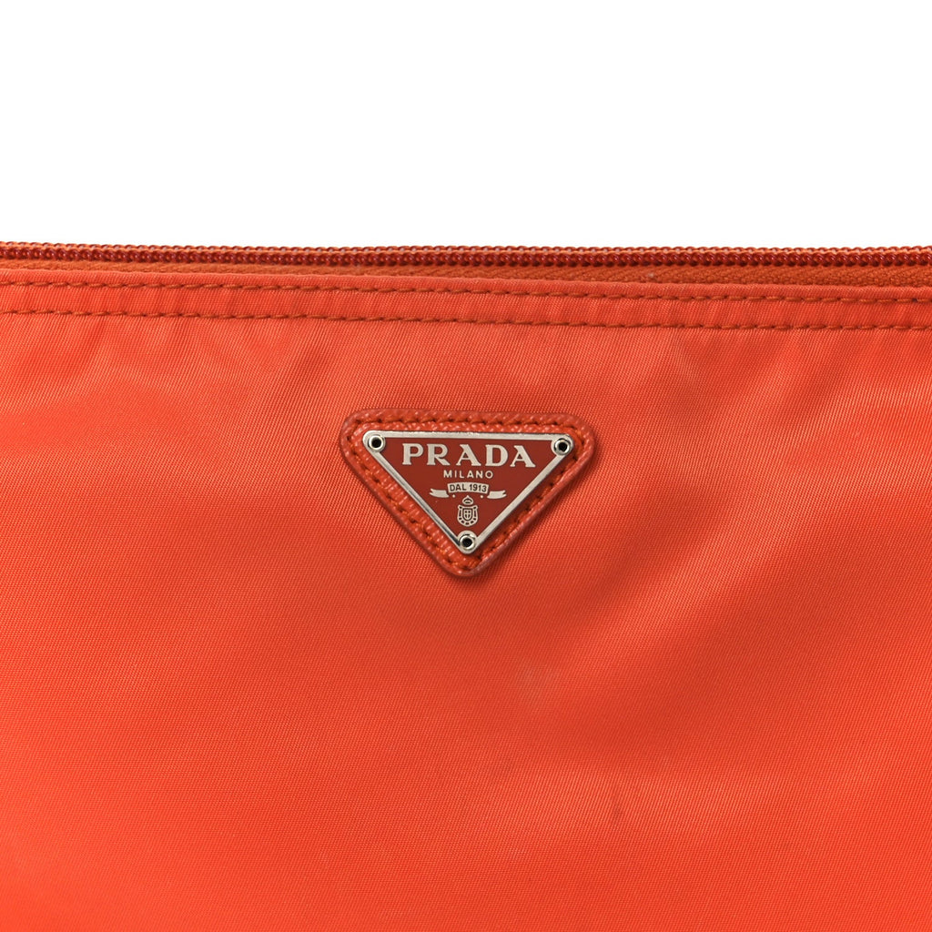 Prada Nylon Vela Cosmetic Pouch Orange