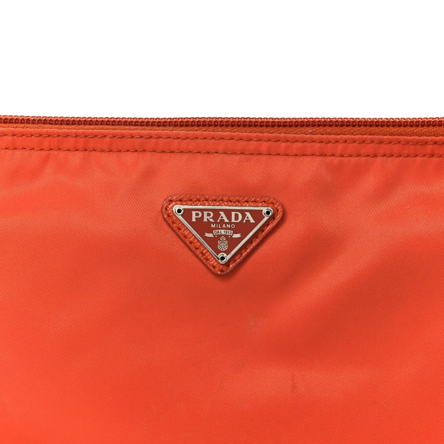 Prada Nylon Vela Cosmetic Pouch Orange