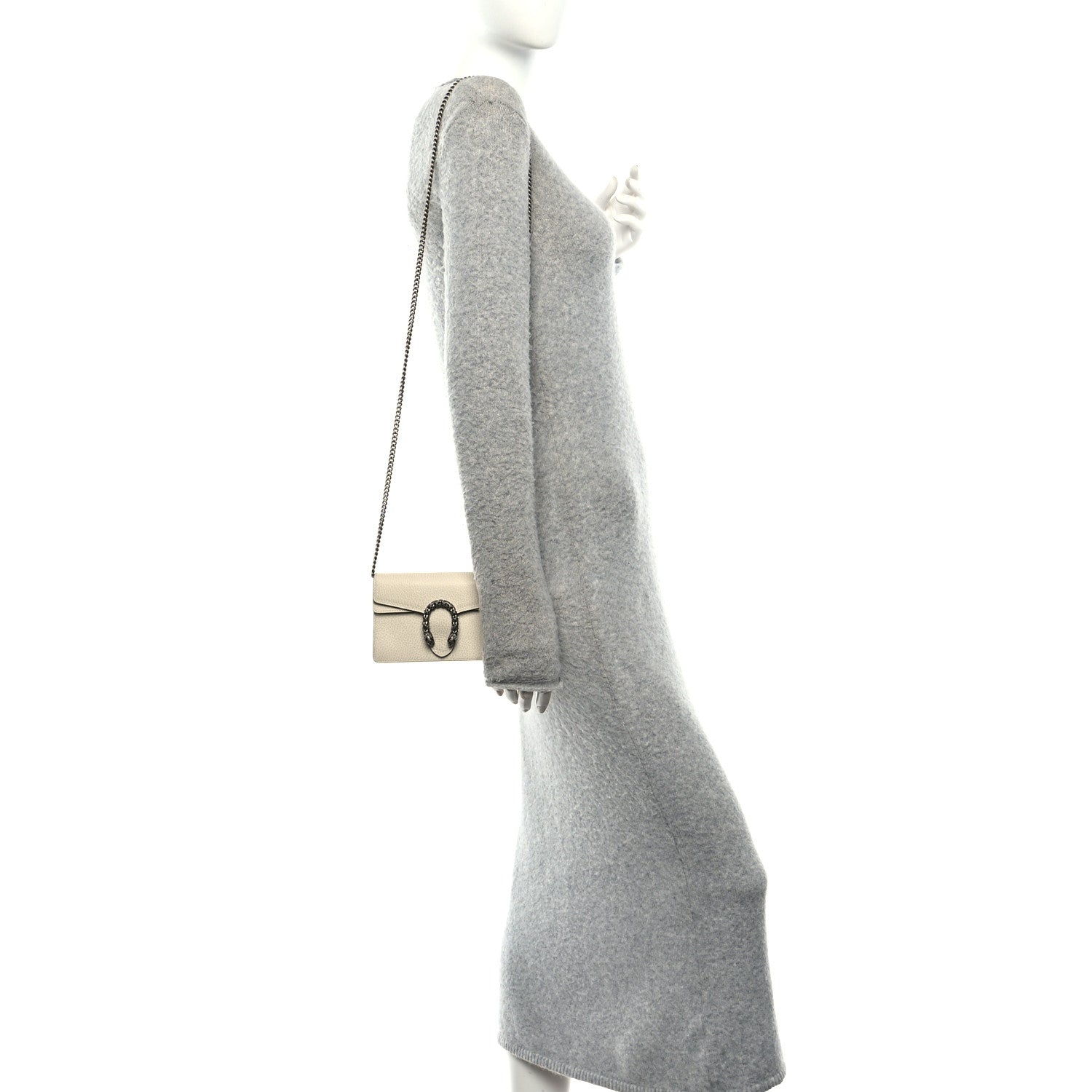 Gucci Dollar Calfskin Crystal Super Mini Dionysus Shoulder Bag Mystic White Black Diamond