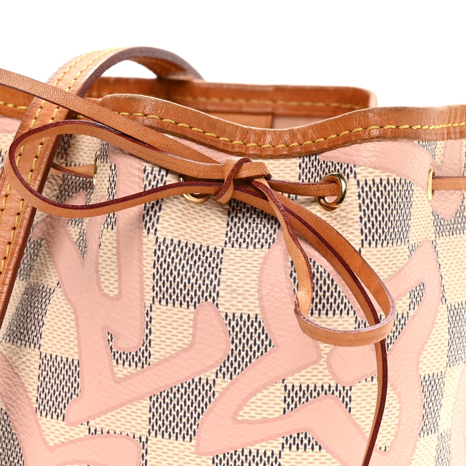 Louis Vuitton Damier Azur Tahitienne Nano Noe Rose Ballerine