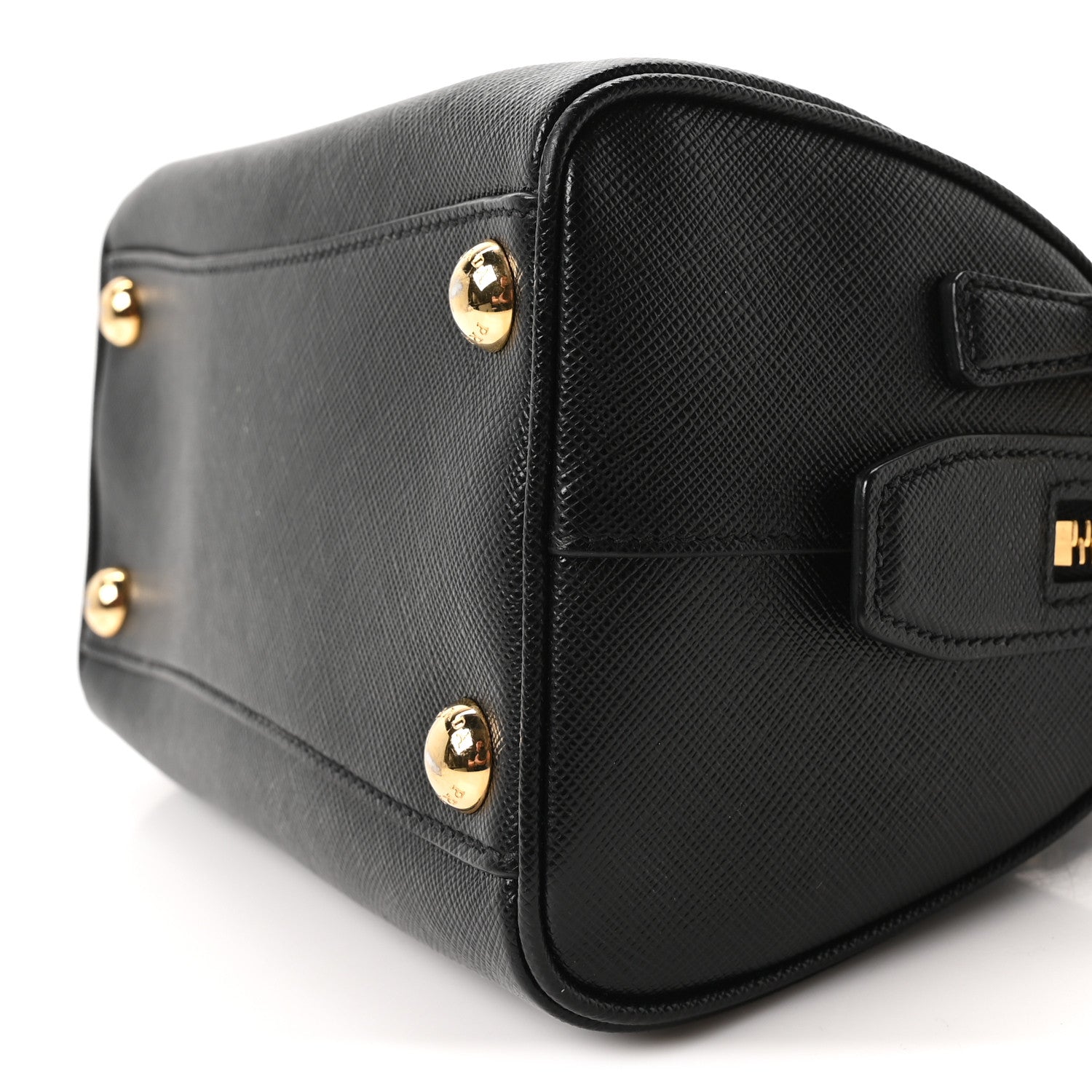 Prada Saffiano Lux Mini Boston Crossbody Bag Black