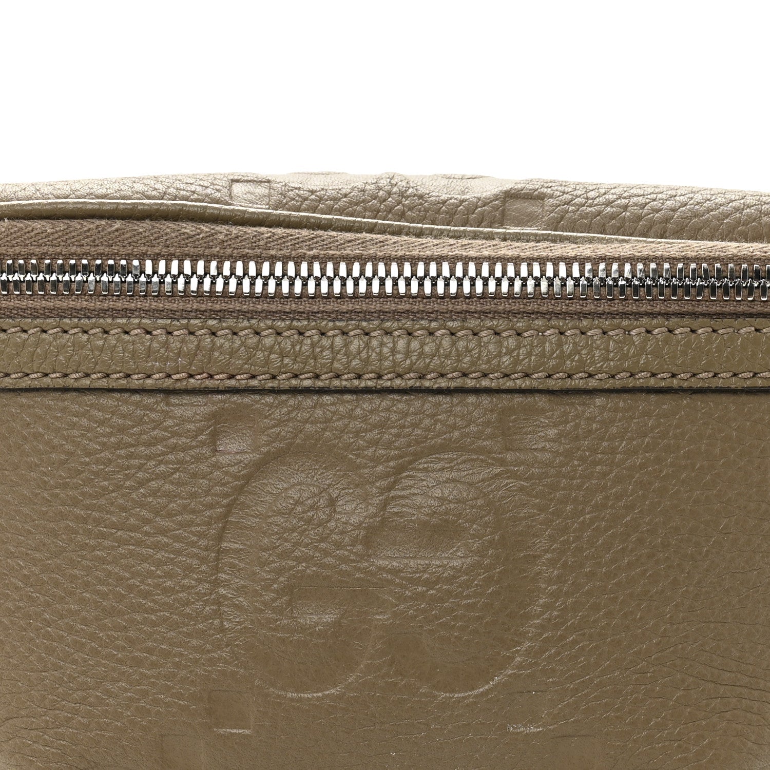 Gucci Piuma Calfskin Jumbo GG Embossed Small Belt Bag Good Taupe