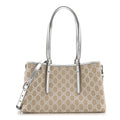 Gucci GG Supreme Monogram Emblem Medium Tote Bag  Beige Silver