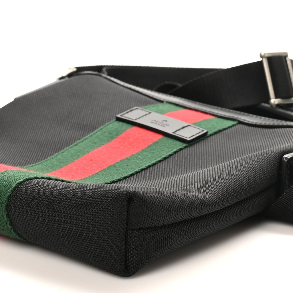 Gucci Canvas Web Messenger Bag Black