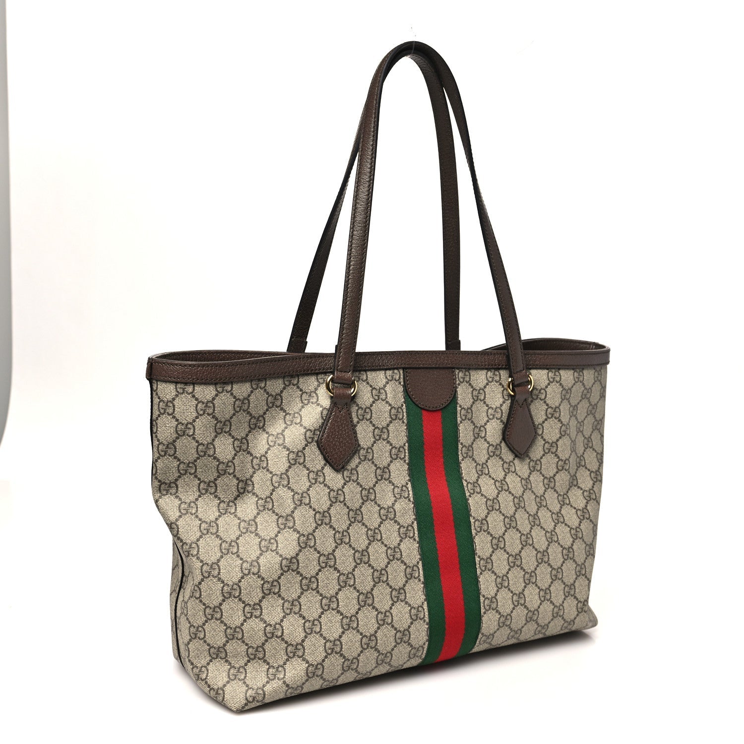 Gucci GG Supreme Monogram Medium Ophidia Shopping Tote Brown