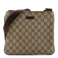Gucci GG Supreme Monogram Small Flat Messenger Bag Dark Brown