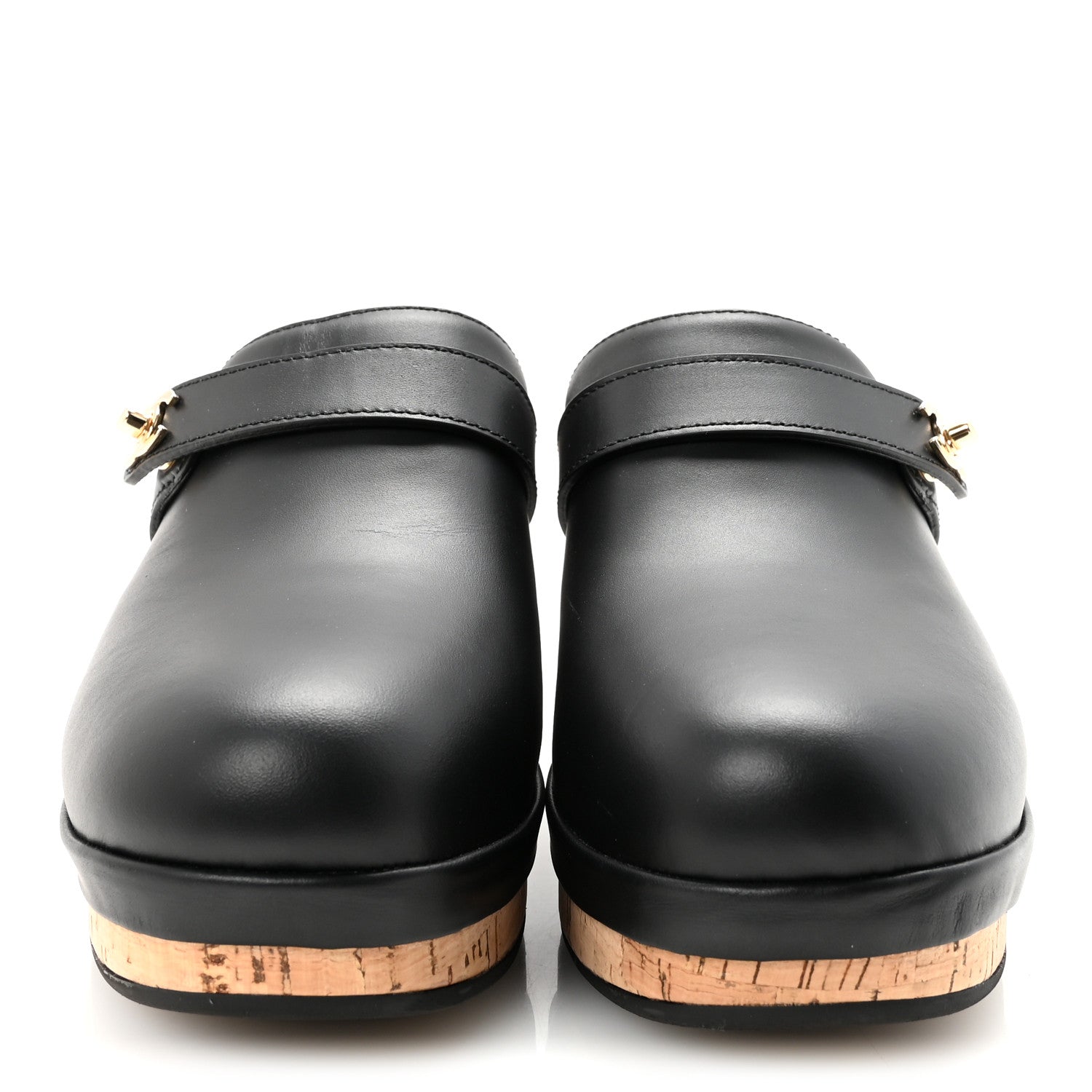 Calfskin CC Turn Lock Clogs 41 Black