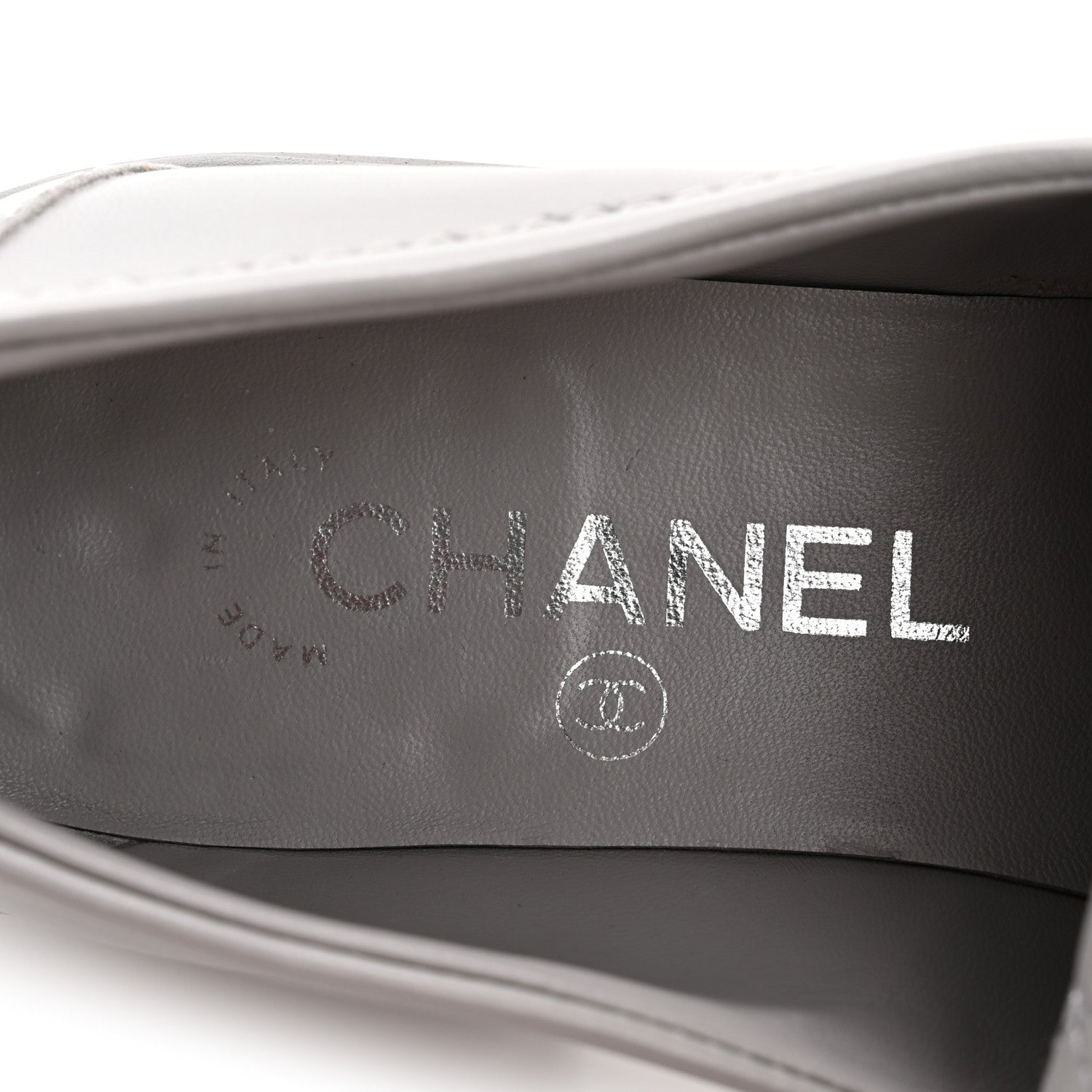 Lambskin Quilted CC Turnlock Loafers 36.5 Grey