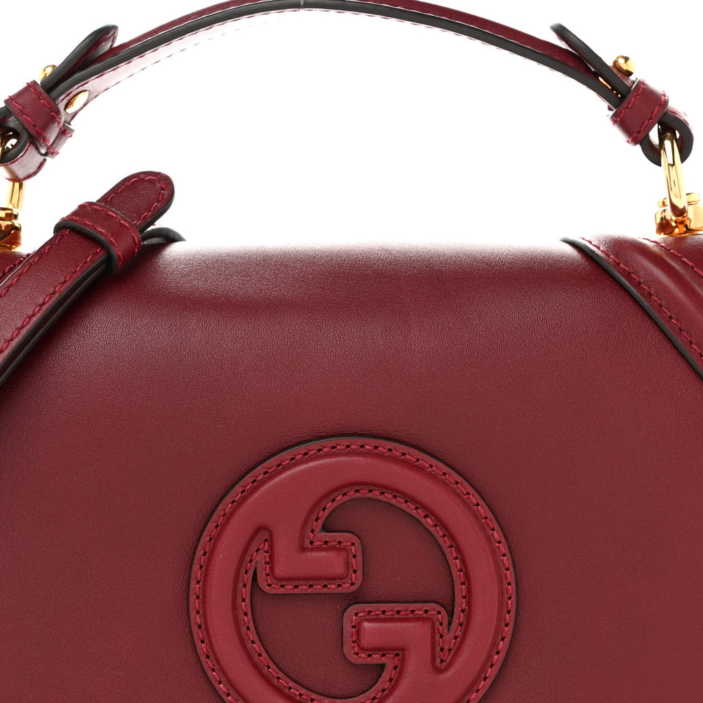 Gucci Roxy Calfskin Medium Blondie Top Handle Bag Rosso Ancora