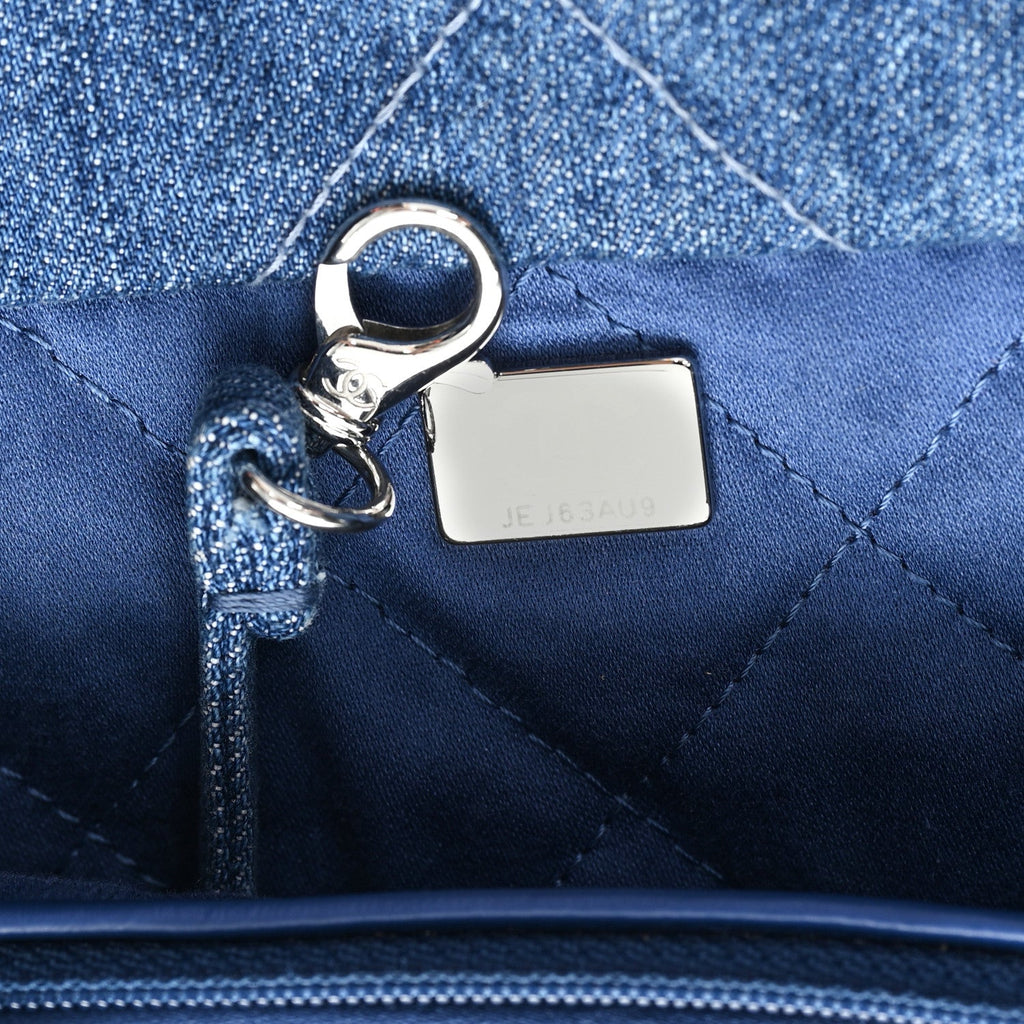 Chanel Denim Patchwork Logo Chanel 22 Blue