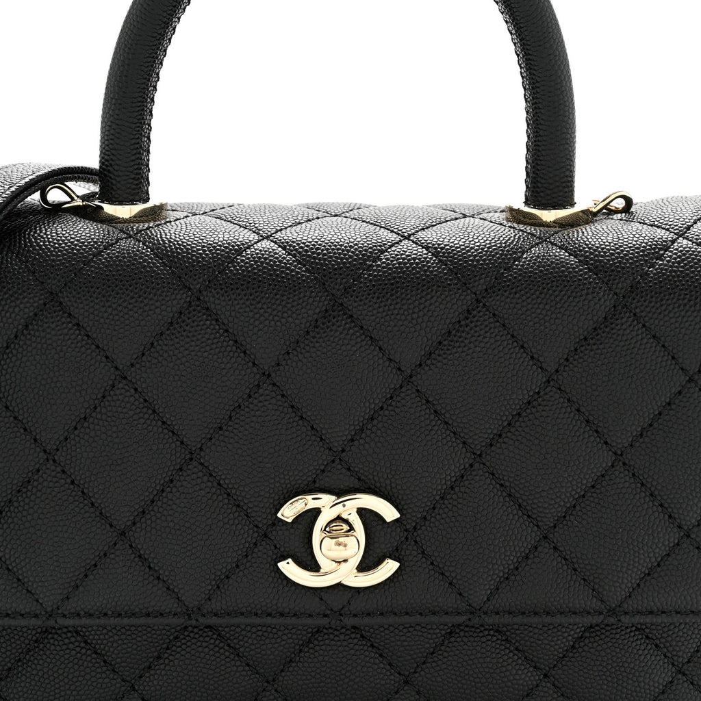 Chanel Caviar Quilted Mini Coco Handle Flap Black