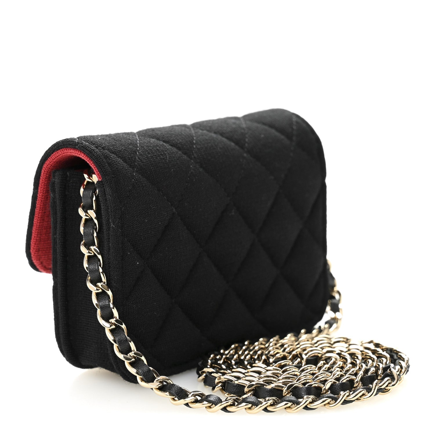 Chanel Jersey Quilted Micro Mini Flap Black