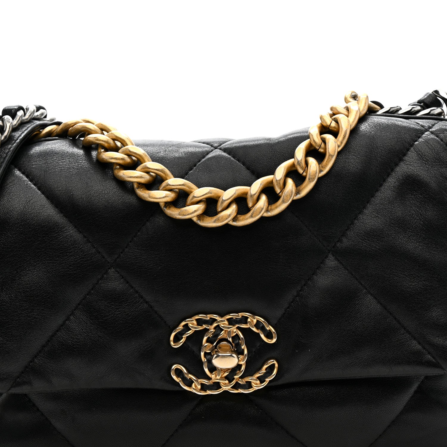 Chanel Lambskin Quilted Medium Chanel 19 Flap Black