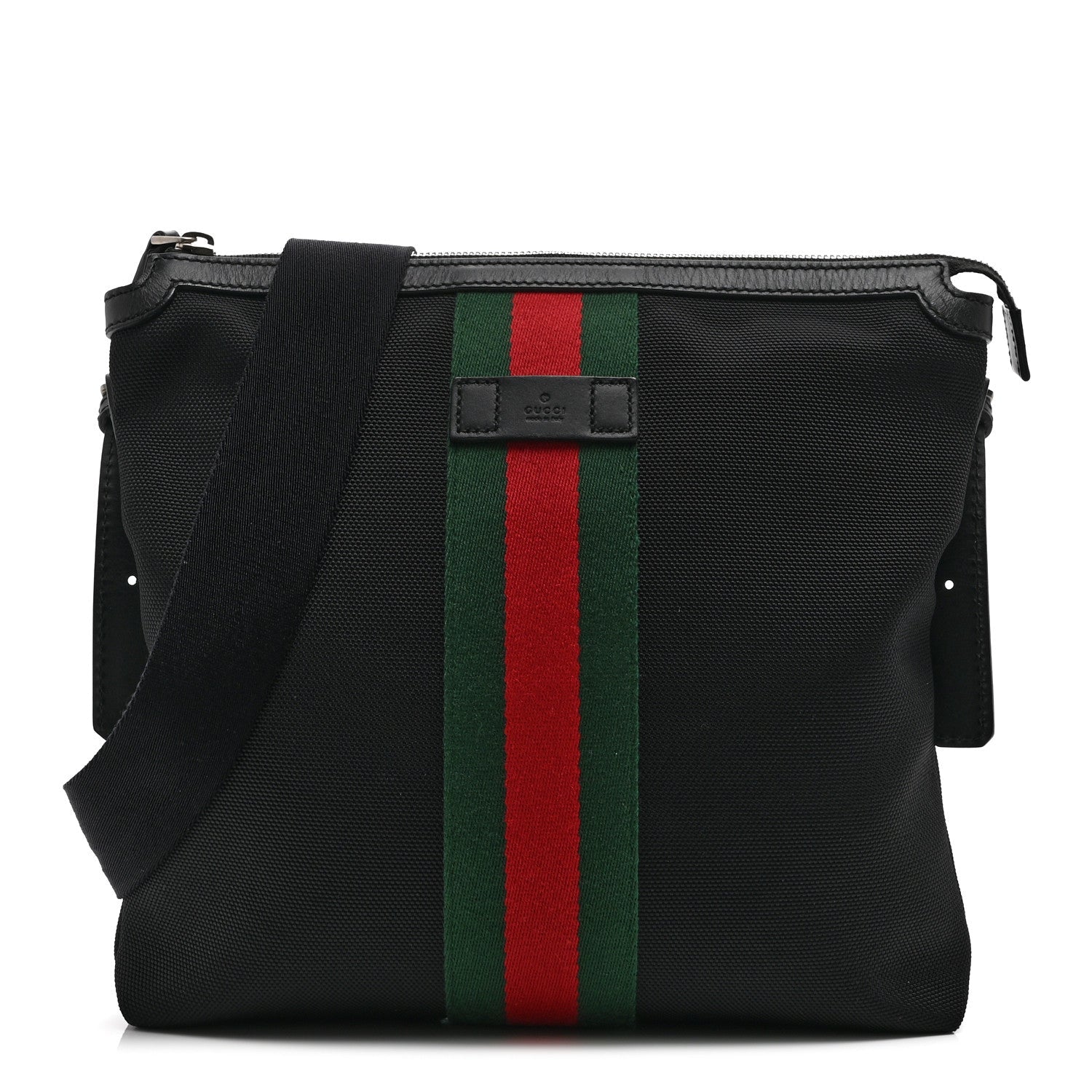 Gucci Techno Canvas Web Messenger Bag Black