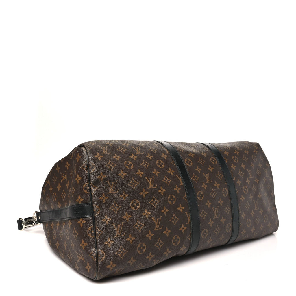 Louis Vuitton Monogram Macassar Keepall Bandouliere 55