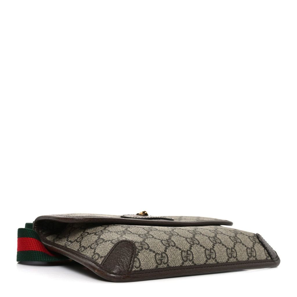 Gucci GG Supreme Monogram Neo Vintage Web Belt Bag Brown