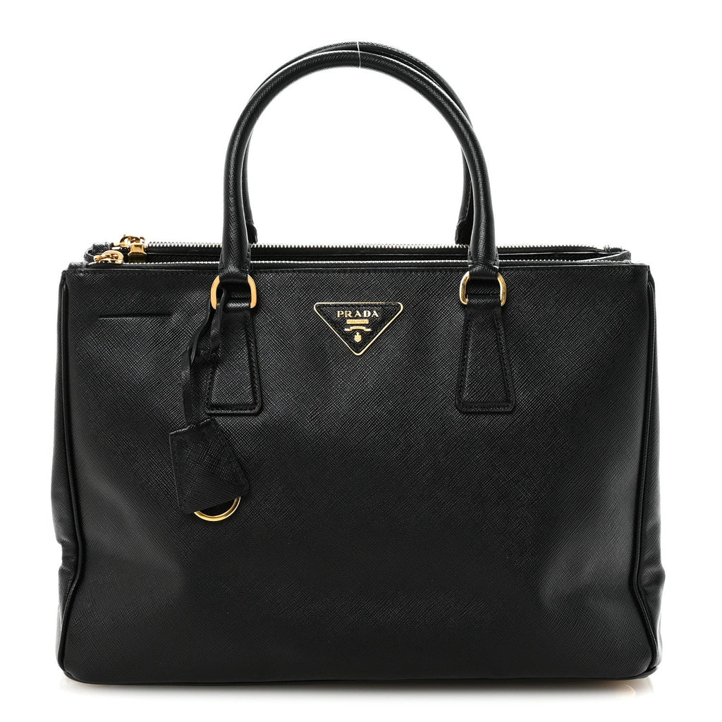 Prada Saffiano Medium Galleria Double Zip Tote Black
