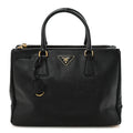 Prada Saffiano Medium Galleria Double Zip Tote Black