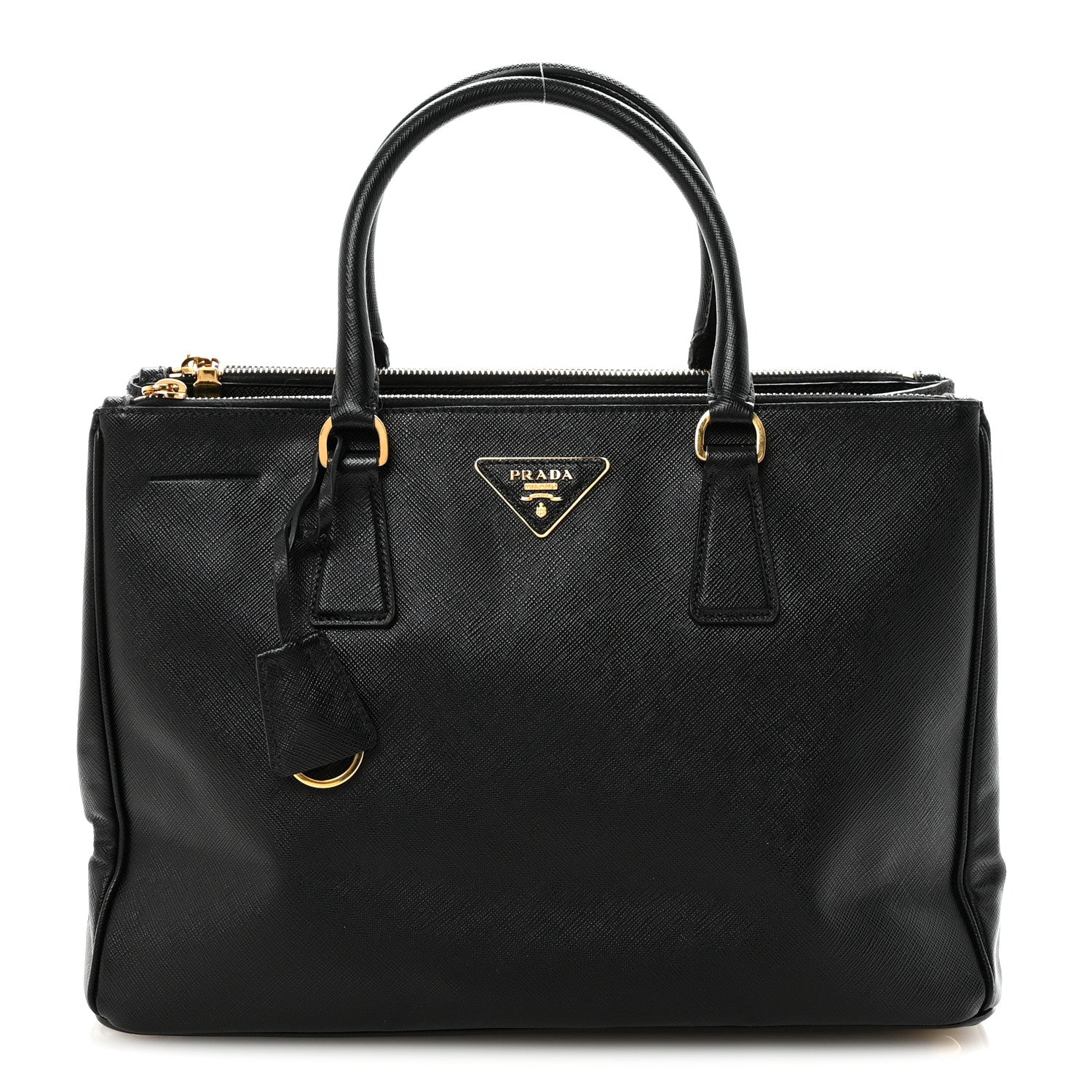 Prada Saffiano Medium Galleria Double Zip Tote Black
