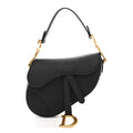 Christian Dior Grained Calfskin Mini Saddle Bag Black