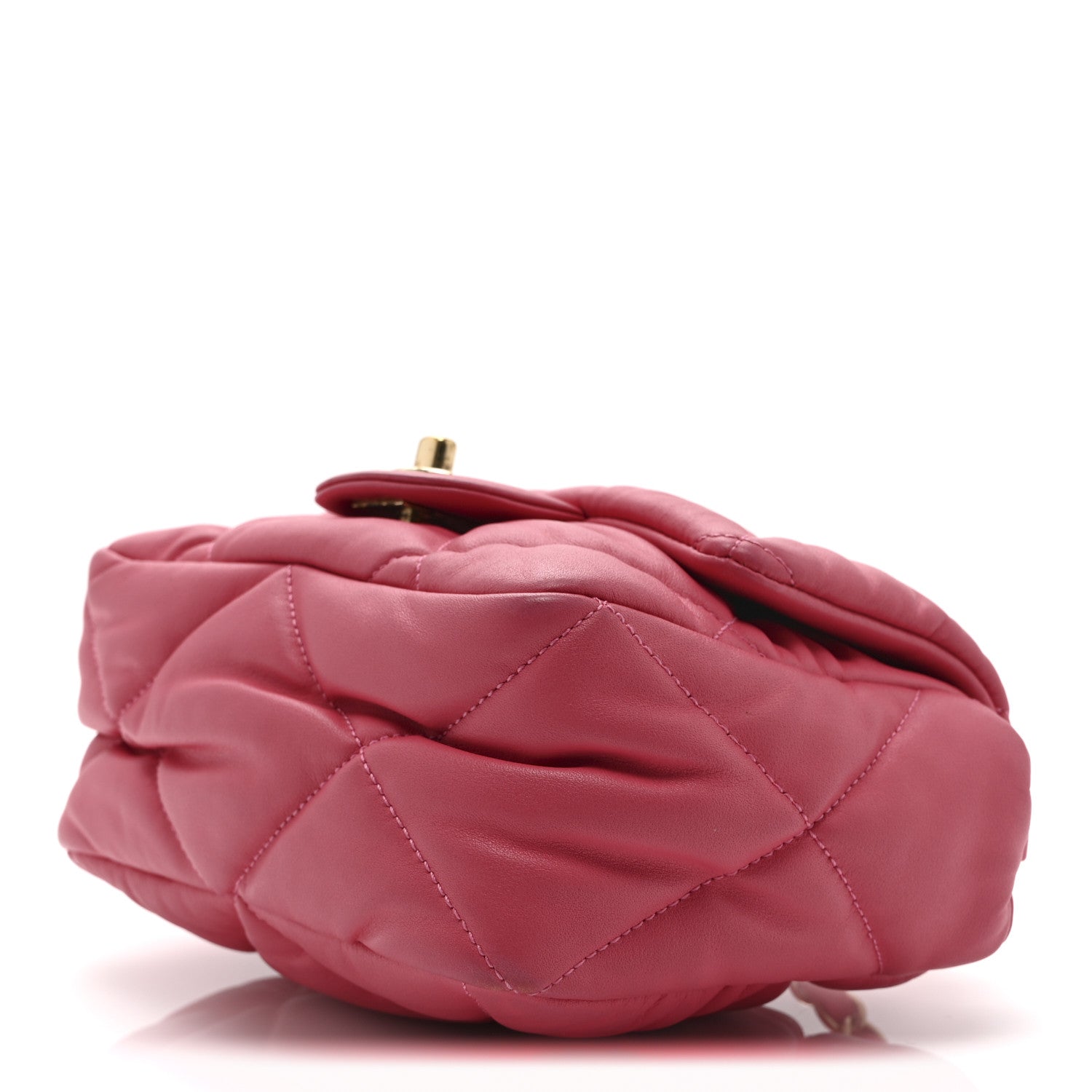 Chanel Calfskin Quilted Mini Square Bubbly Flap Pink