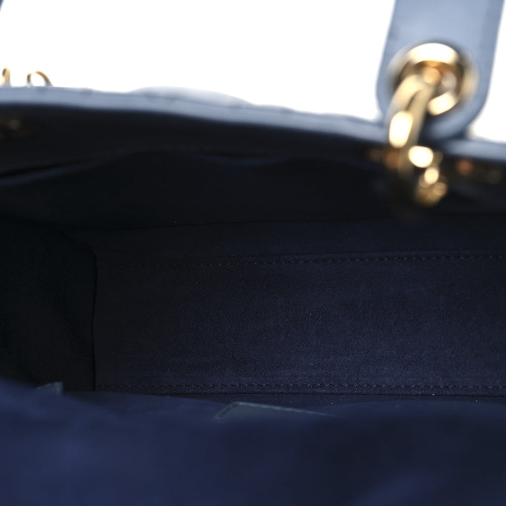 Christian Dior Lambskin Cannage Gradient Small My ABCDior Lady Dior Indigo Blue