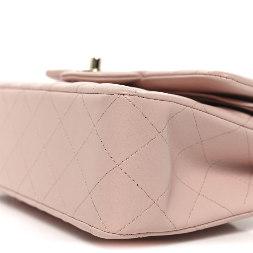 Chanel Lambskin Quilted Small Double Flap Light Pink