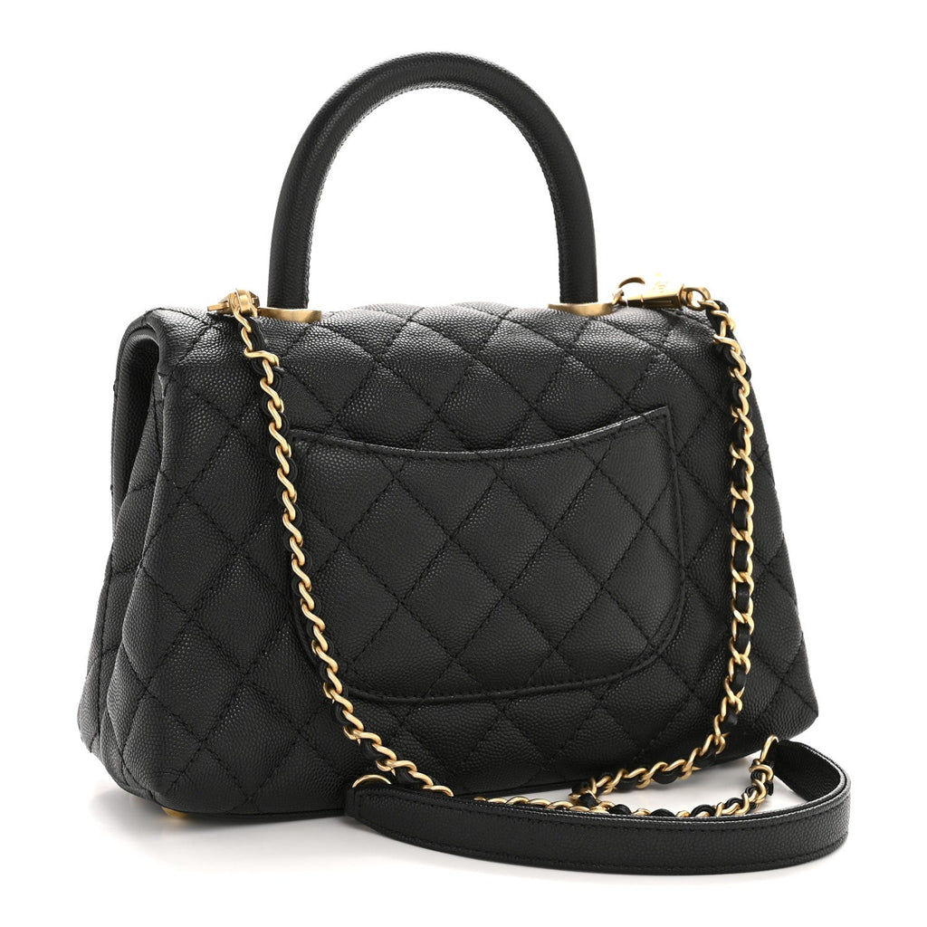Chanel Caviar Quilted Mini Coco Handle Flap Black