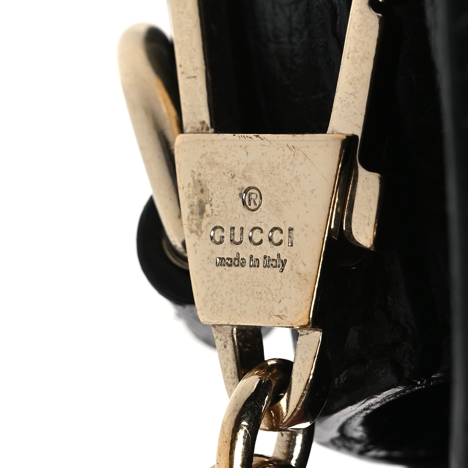 Gucci Dollar Calfskin Interlocking G Crossbody Bag Black