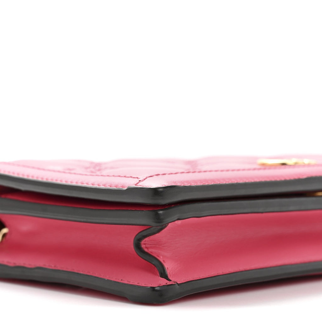 Gucci Calfskin GG Matelasse Chain Wallet Rhodamine Pink