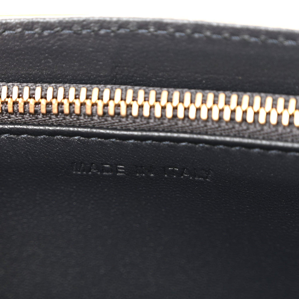 Christian Dior Metallic Patent Micro-Cannage Diorama Wallet on Chain Pouch Orange