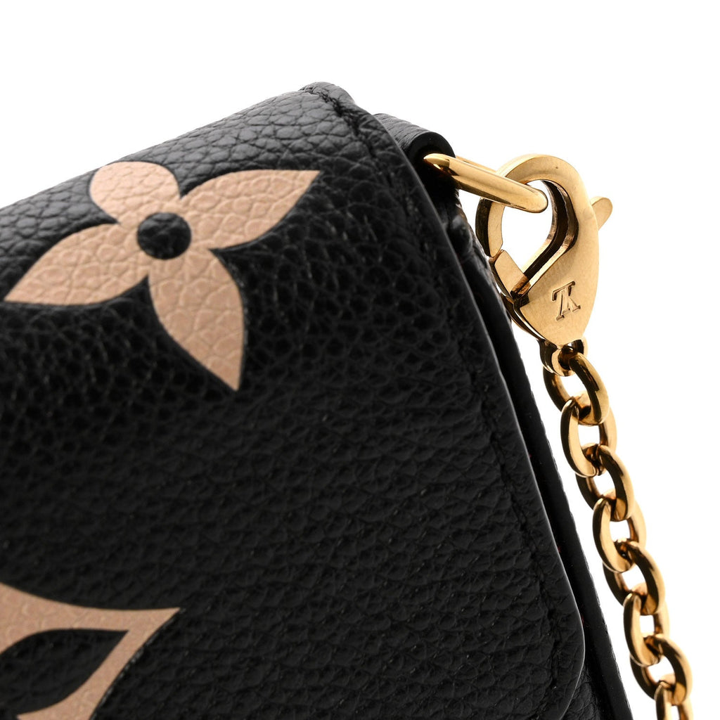 Louis Vuitton Empreinte Monogram Giant Felicie Pochette Black Beige