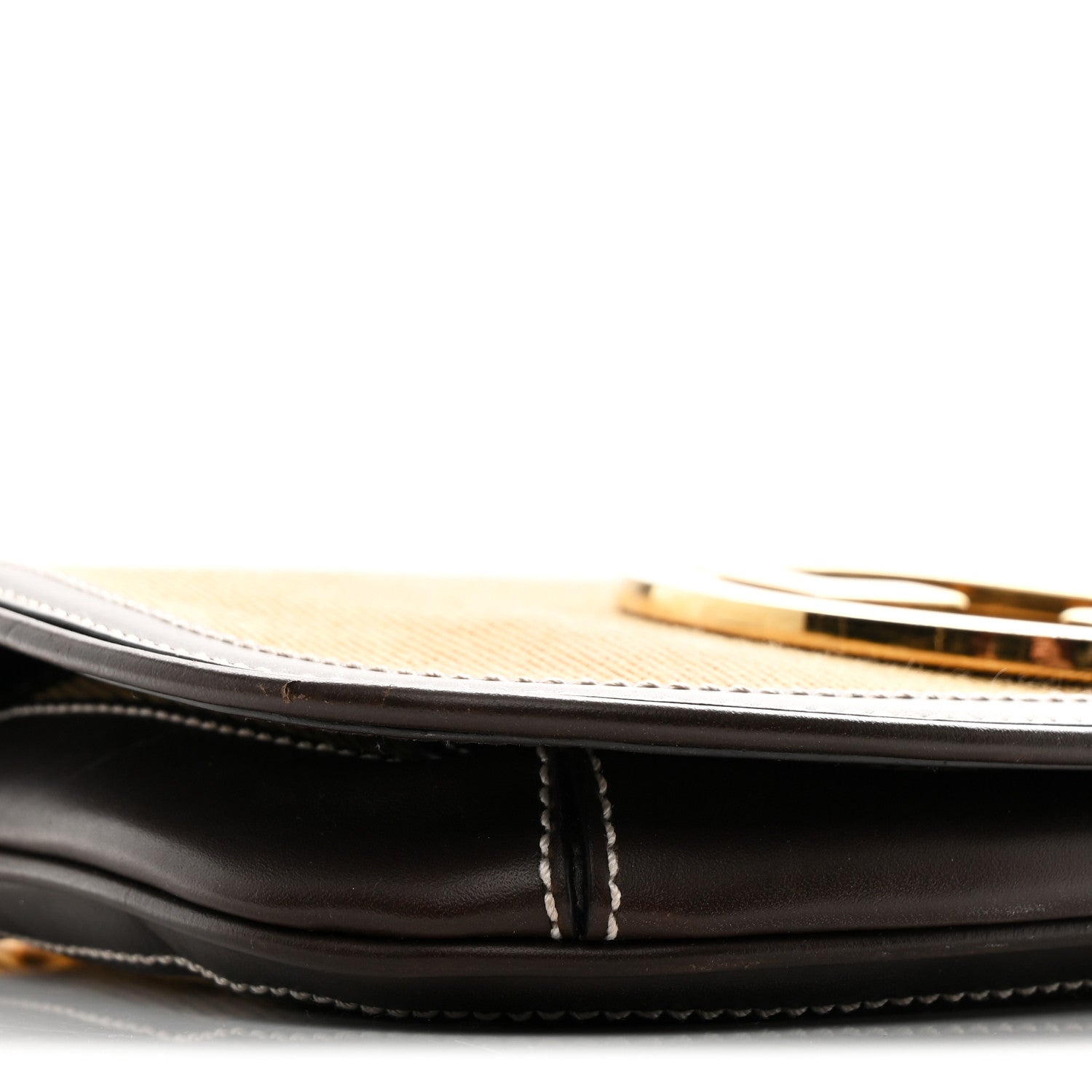 Gucci Canvas Dollar Calfskin Blondie Chain Shoulder Flap Bag Brown