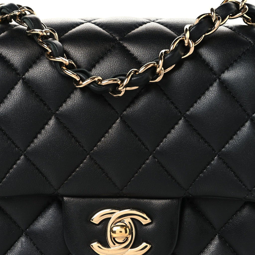 Chanel Lambskin Quilted Mini Square Flap Black