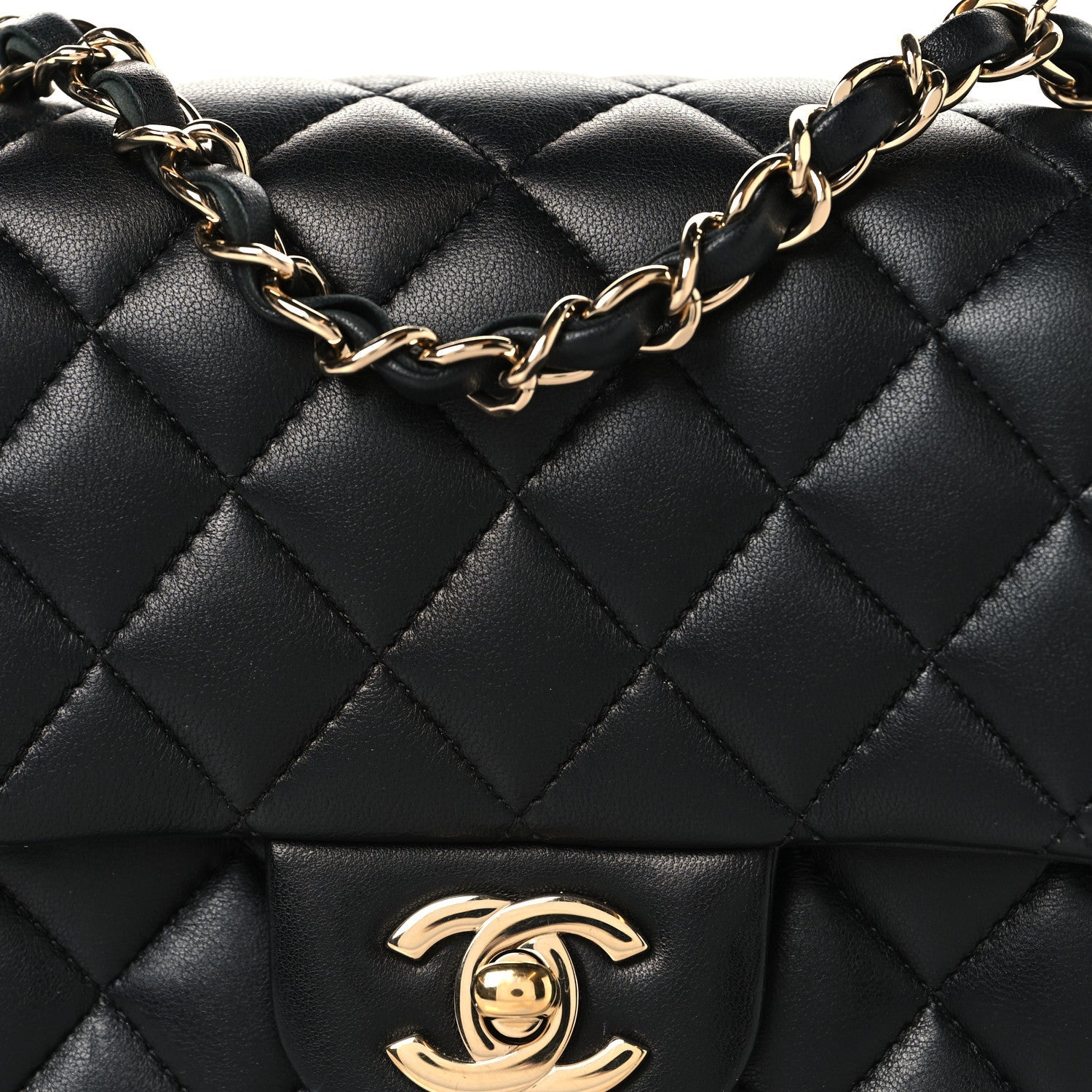Chanel Lambskin Quilted Mini Square Flap Black